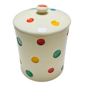 Shawnee Vintage American Bisque Large Cookie / Biscuit Jar Polka Dot